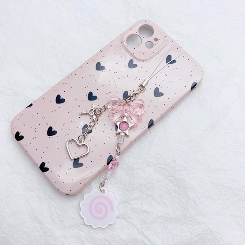 Stylish Beaded Cellphone Chain Beaded Keychain Bag Purse Backpack Decorations Lanyard for Fashion forward Individuals