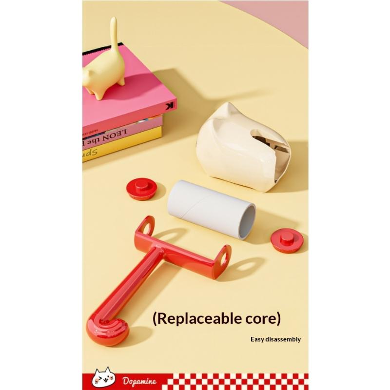 New Tearable Roll Paper Sticky Roller Dust Wiper Pet Hair Clothes Carpet Tousle Remover Portable Replaceable Cleaning Brush Tool