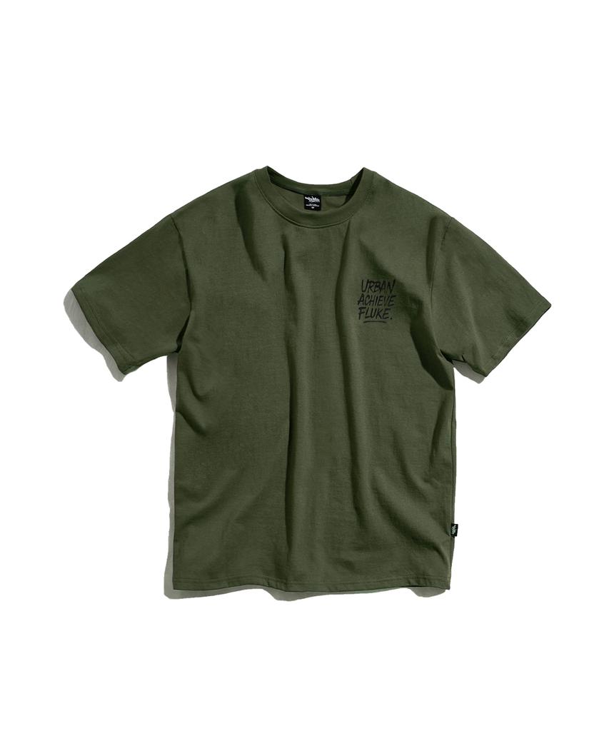 Peullukeu Urban Achievement Graphic Short Sleeve T-Shirt Khaki Fst341 (A Type)