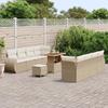 Ensemble canapé jardin 11 pièces avec coussins beige poly rattan acacia, Ensemble salle à manger jardin 3 pièces 3361851