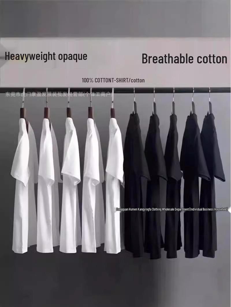 

200 г Тяжеловесная Чистый Хлопок Большой Размер Унисекс Белая Свободная Футболка с Коротким Рукавом для Пар Black белый