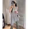 Summer Women Sleeveless Solid Hollow Out Tassel Knitted Sweater Pullover Long Tops