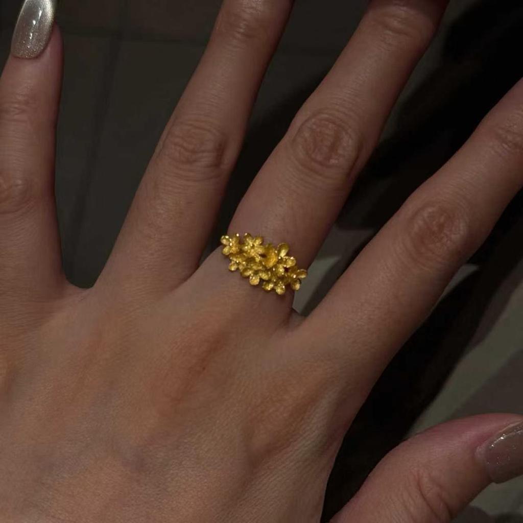 Vintage Osmanthus Flower Ring: Autumn-Winter Style, Fresh and Simple for Women