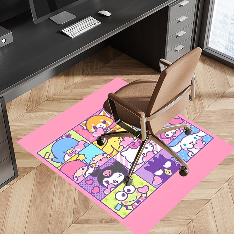 1pc Sanrio1 Print Area Rug - Soft, Washable Non-Slip Indoor Mat for Office Chairs, Living Room, Home Office Decorative Rug
