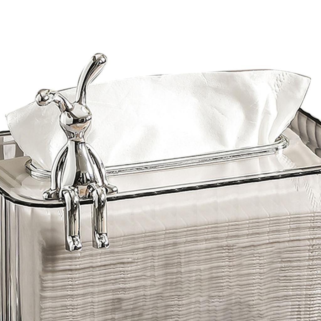 Tissue Box Holder Large Opening Auto Lifting Spring Home Tissue Dispenser for Bathroom Vanity