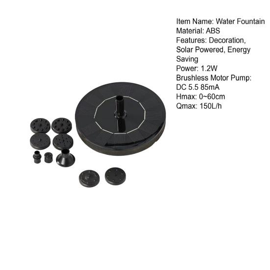 Fântână de apă Economisește energie fără baterie Mini piscină exterioară în cascadă Pompă solară pentru fântână pentru acvariu