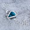 Neon Blue Apatite Gemstone Handmade 925 Sterling Silver Bracelet 7-8" M-2725