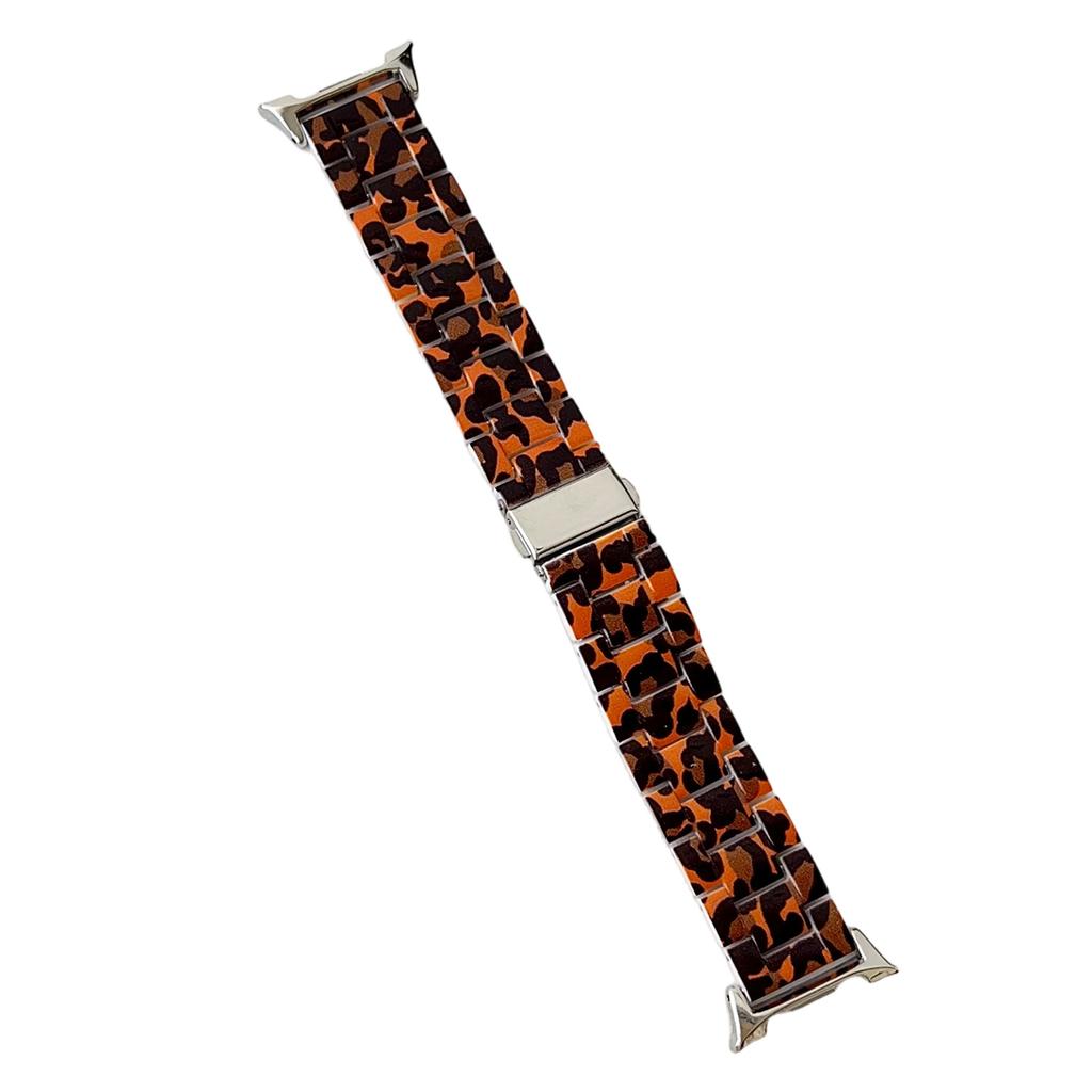 PC-Uhrenarmband mit Leopardenmuster für Samsung Galaxy Watch8 44mm/40mm/8 Classic 46mm Ersatzarmband mit Metallschnalle