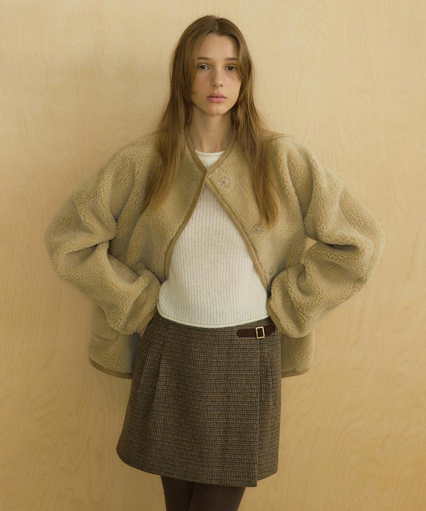 Otte Alia Alpaca Check Skirts_Brown