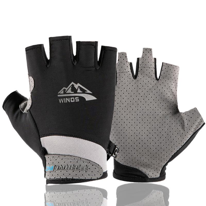 Outdoor Men's and Women's Cycling Gloves Slip Proof Wear Resistant Sun Proof and Ultraviolet Proof Thin Touch Screen Breathable Ice Silk Gloves.