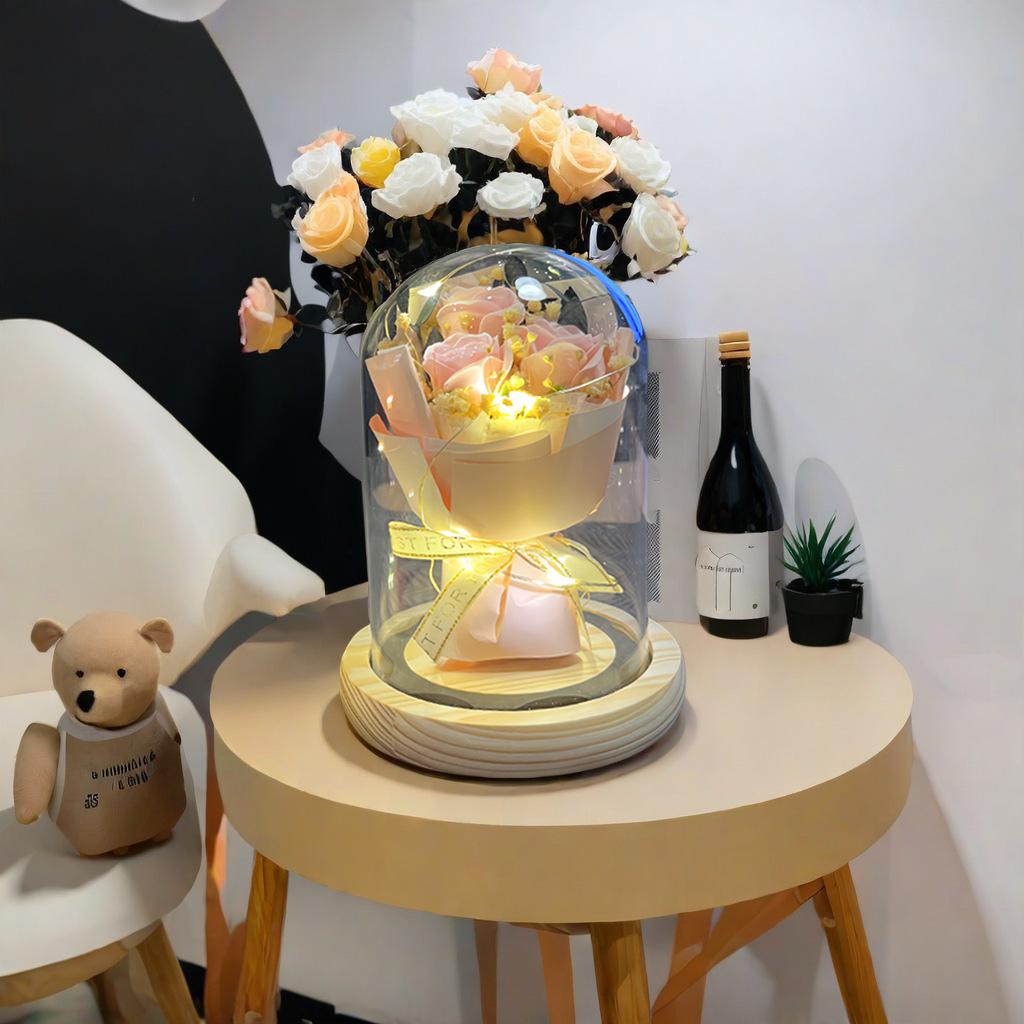 Immortal Rose Bouquet with Lights - Romantic Gift for Women