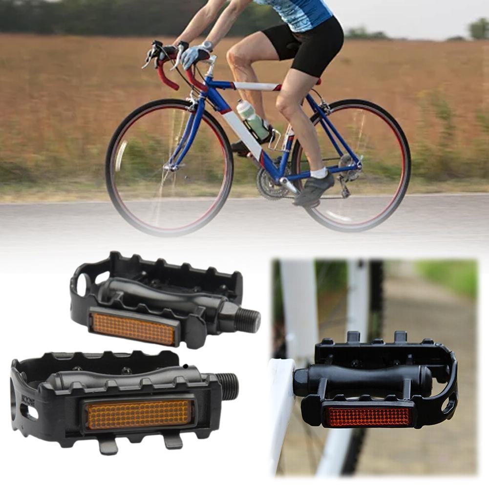 1 Pair MTB Road Mountain Bike Aluminum Alloy Anti-slip Pedals Bicycle Accessories Cycling Repla Y6H8