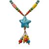 New Chinese Color Ceramic Beaded Star Necklace Female Bohemian Retro Ethnic Style Long Sweater Chain Accessories