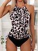 2024 Yellow/Black Beach Backless Retro Bikini Swimsuit for Women