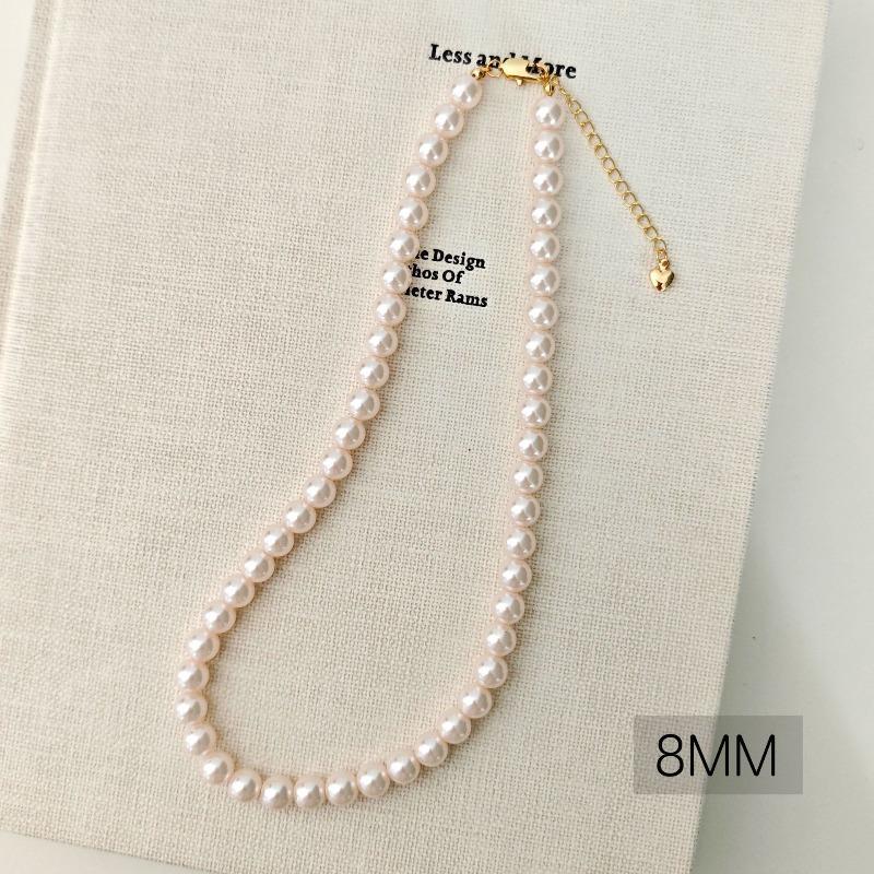 French round Shijia pearl necklace New Internet celebrity necklace Sweater chain Literary retro fashion necklace