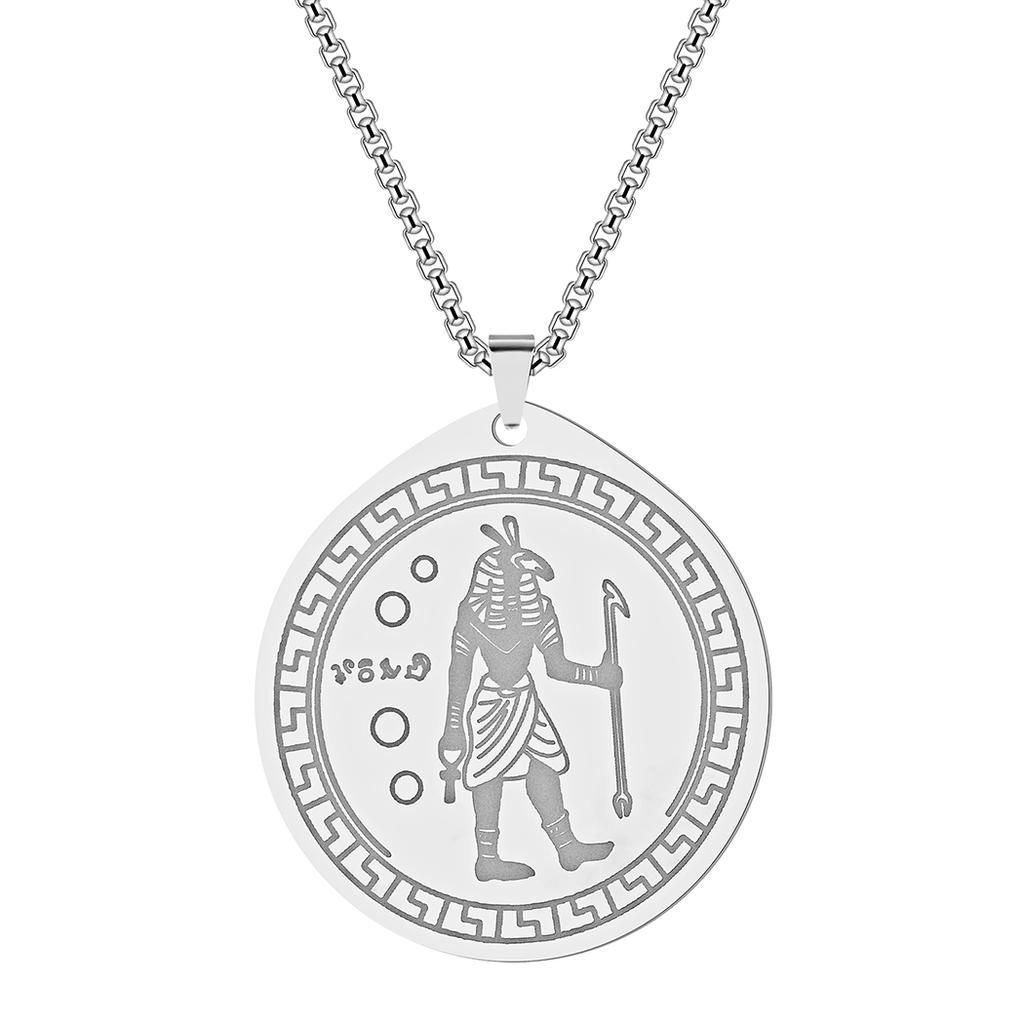 Kinitial Juego de Acero Inoxidable Colgante de Dios Collar Amuleto Religión Egipcia Cadena Gargantilla Collares Colgante Statement Joyería Regalo