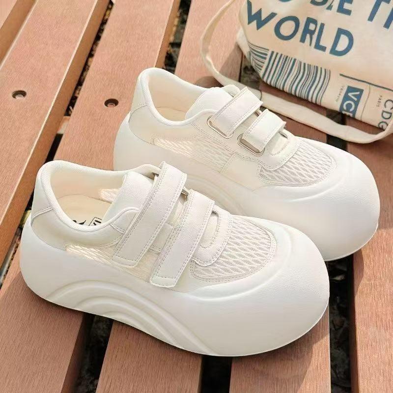 Casual Shoes Women's Mesh Breathable Thick-soled White Shoes Women's Height Increase Autumn New Round Head Lightweight Board Shoes