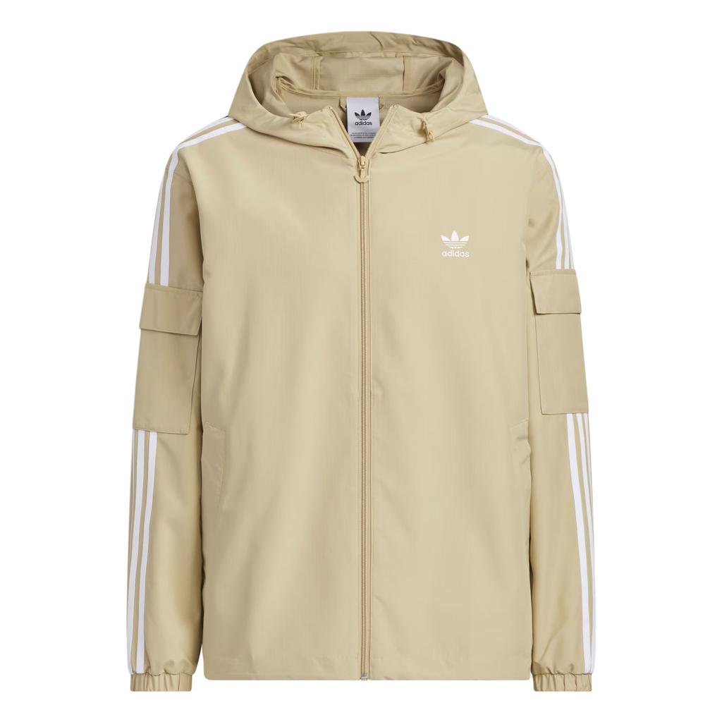Adidas Originals Stag Track Casual Simple Versatile Hooded Jacket Unisex Jacket Light-Khaki KB1943