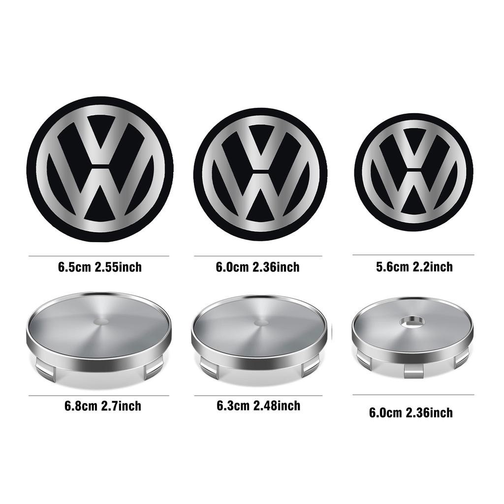 ADMVN1 4pcs For Volkswagen Golf 4 5 6 Tiguan Jetta GTI Bora ID.3 VW R Polo Passat Rline 60/63/68mm Car Wheel Center Hub Cap Rim Cover