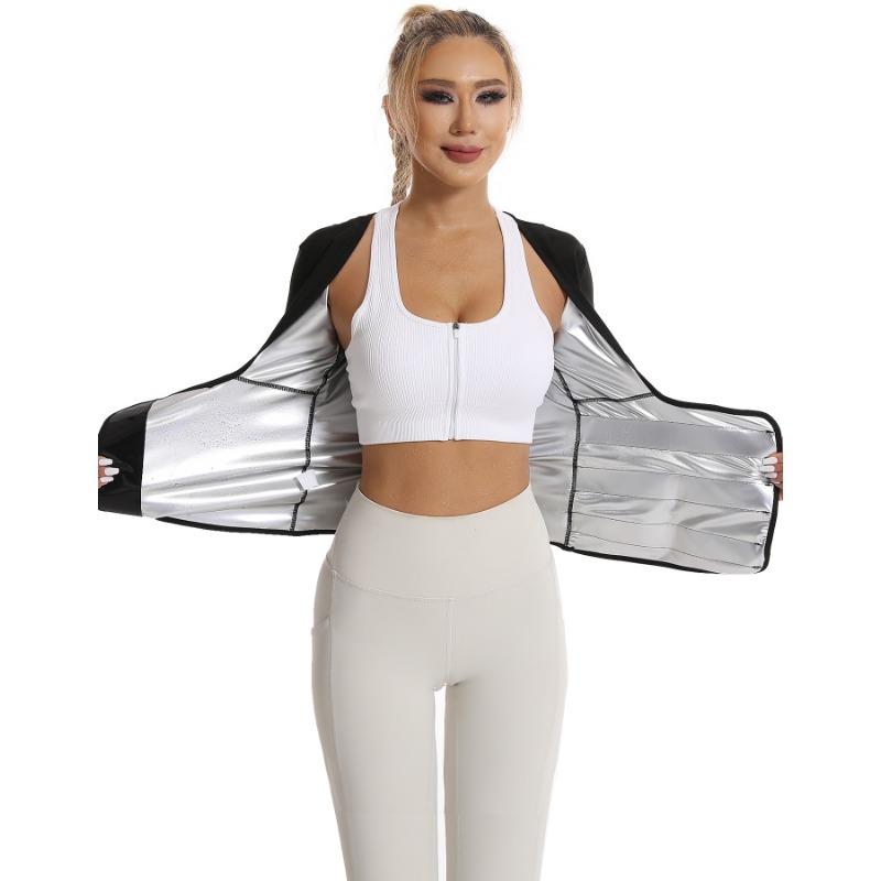 Women Short Sleeve Sweat Waist Trainer Workout Fitness Body Shaper