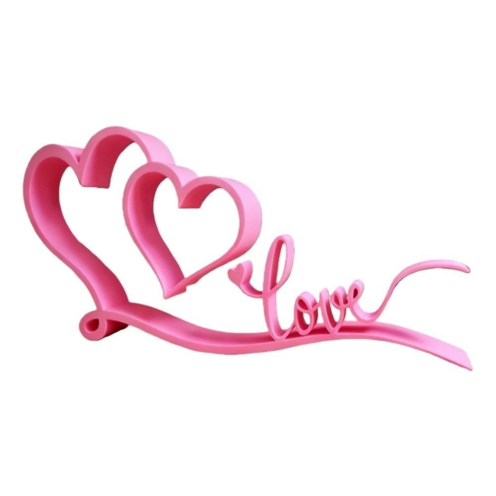 

3D Print Valentine Day Decorations Art Craft Love Heart Ornaments Home рожевий