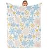 Multi Color Cutout Flower Anime Cartoon Flannel Blanket Soft Warm Throw for Bedroom Sofa Car Kids Holiday Gift