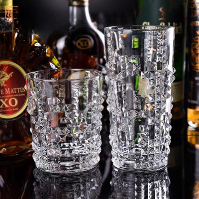 2er Sets 315ml/350ml Trinkgläser Diamantglasbecher High End Cocktail Mojito Gläser Eiskaffee Becher Wasserflasche