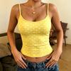 Camiseta sin mangas casual para mujer con lunares, ajuste ceñido, tipo top, sin cierres, camisola, camisa, tela elástica, ligera, suave, para usar en verano