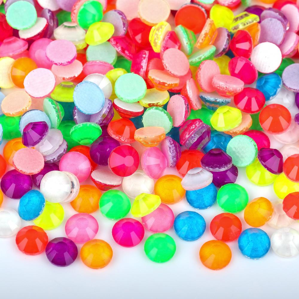 Weichen Imitation Austrian Hot Diamond, Neon Fluorescent Mocha Rubber Bottom Drill, Glass Crystal Sticker Diamond Nail Art Diy Clothing Accessories