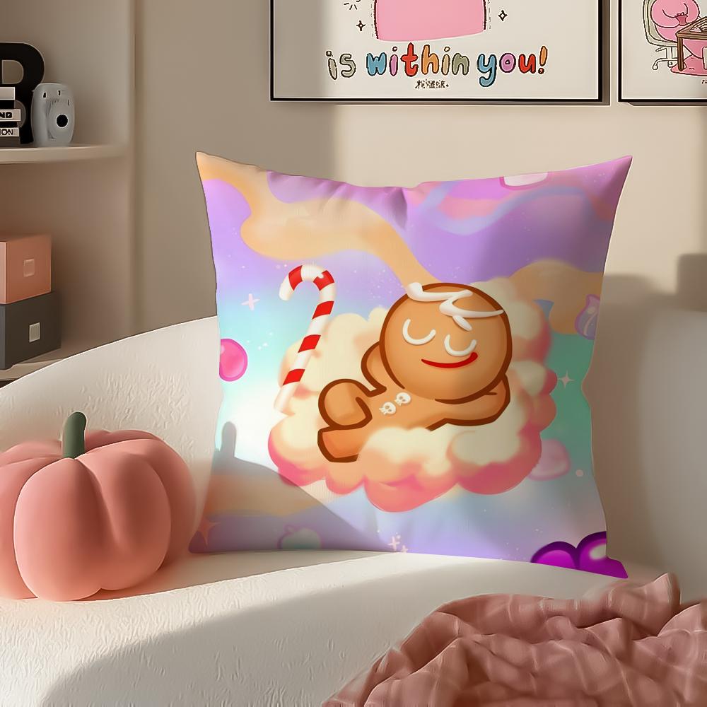 Hot Cute Casual Korean Game CCookie Run Kingdom Cushion Cover Pillowcase Short Plush Invisible zipper Room Sofa Cushion Cover