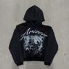Unisex Streetwear Hoodie Mit Glitzer-Buchstabendruck Lockerer Schnitt Langarm Freizeit-Sweatshirt Teens Junge Erwachsene