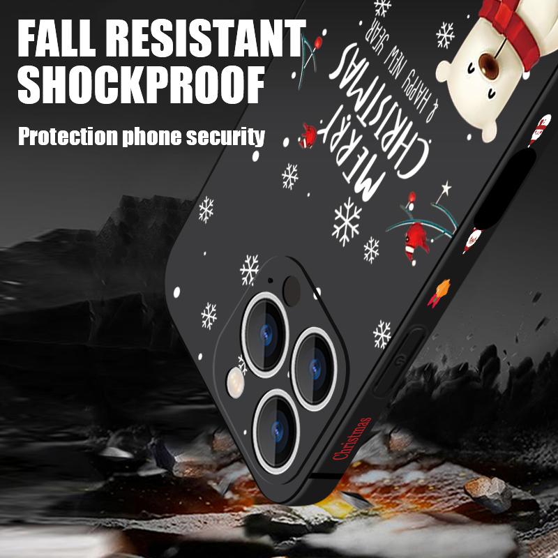 Cute Snowfield Pattern TPU Soft Silicone Case For iPhone 17 Pro Max 16E 16 15 14 13 Pro Max 12 Pro 11 Shockproof With Lanyard Phone Cover Fundas