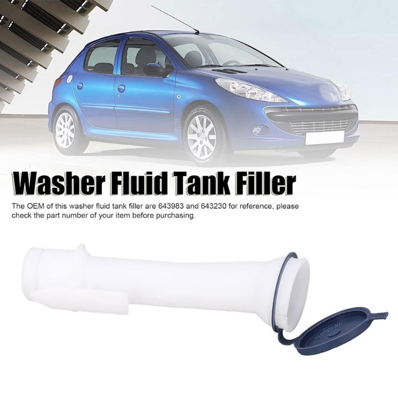 Leak Proof Windshield Washer Tank Filler Tube 643983 643230 Replacement Fluid Reservoir Inlet Pipe for Vehicle  206 207