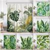 Tropische Blätter Monstera Duschvorhang Dschungel Wald Grün Blatt Pflanzen Grünzeug Badezimmerdekorationen Nordisch Modern Badvorhang