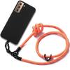 Cord Case for Samsung Galaxy S21+ - S21 Plus Shockproof Black Anti-scratch with Removable Orange Cord