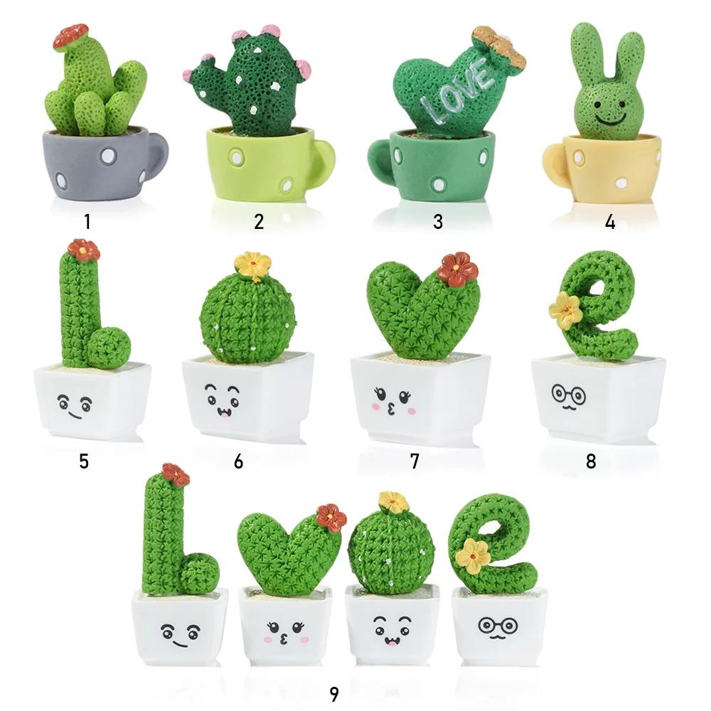 Garden Decoration Crafts Dollhouse Supplies Micro Landscape Figurine Micro Ornaments Cactus Miniatures Cactus Flower Figurines