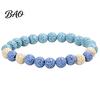 Simple Versatile Daily Accessory Obsidian Stone Bracelet for Men Women, Colorful Rock Beads Casual Travel Outfit Stackable Stretch Bracelet,