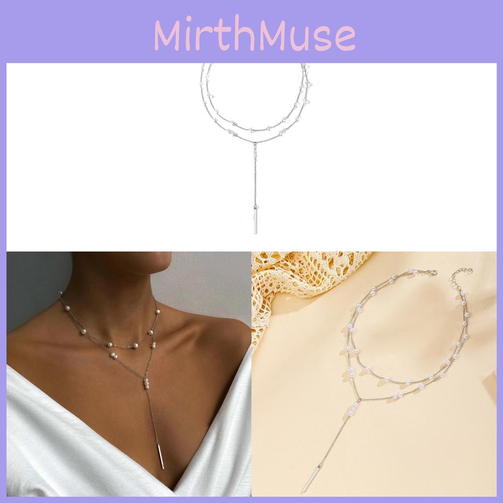 Geometric Pearl Pendant Necklace Elegant Chic Gift For Women