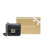Michael Kors MK Sonia Kleine Kette Leder Unifarbene Klappe Großes Logo Leder Schulter Crossbody Tasche Damen Taschen Schwarz 35F1G6SS5L-001