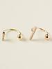 Minimalpiercing 14K Cubic Stick Curved Ring Piercing Earrings
