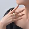 Tancise Jewelry Yellow 10 * 10 Zircon Surround Ring Fashion Personality 925 Silver Women's Ring