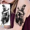 1 Vel Cool Krijger Gladiator Tijdelijke Tatoeages Voor Mannen Vrouwen Realistisch Wolf Leeuw Waterdicht Nep Tatoeage Lichaam Arm Kunst Sticker