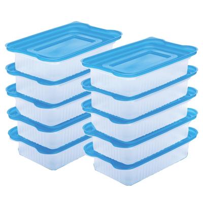 [Storage Container Freezer Pack] Set of 10, No Grooves, Frozen Rice, Freezer Storage Pack, Heat In Microwave, Portion with Lid On, Double-Sided Lid,