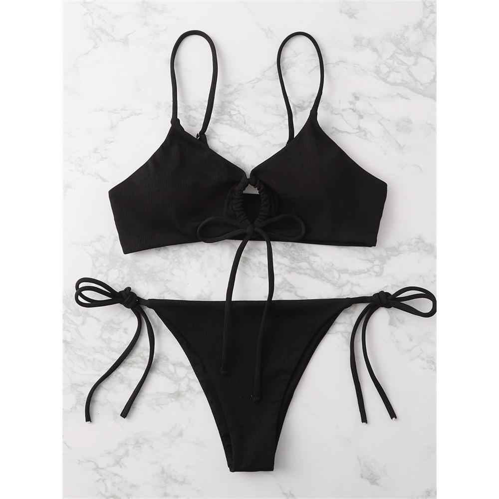 European and American Split Multi-color Sexy Women's Bikini Ice Silk Swimwear Fashion Swimsuit