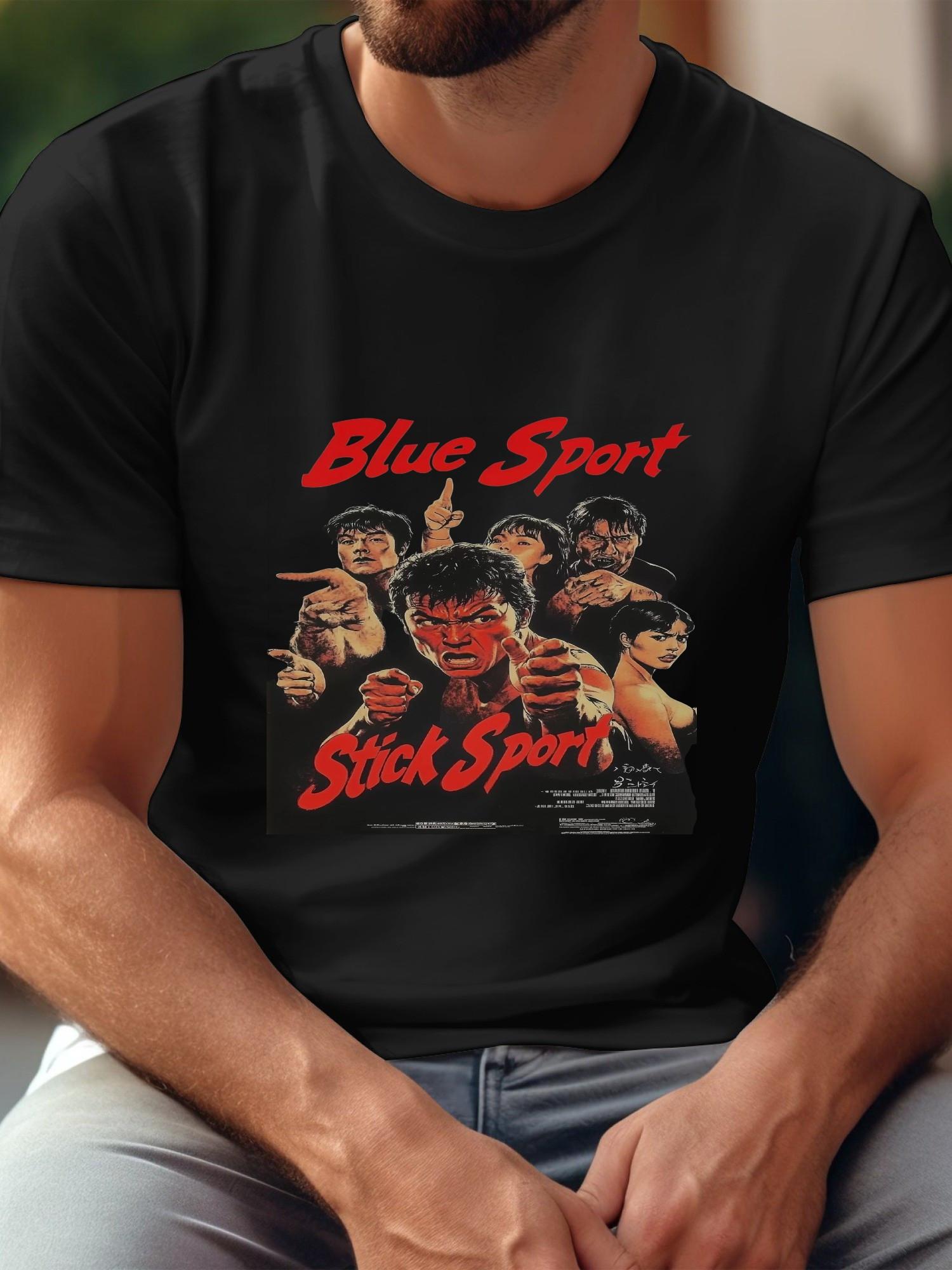 

Blue Stick Sport Japanese Movie Poster Graphic T-shirt XXXL