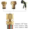 4pcs 1/2 Inch Garden Hose Quick Connectors Brass Quick Hose End Connectors Garden Hose Nozzle Connection Kit for Kitchen Garden Outdoor Hose Tools