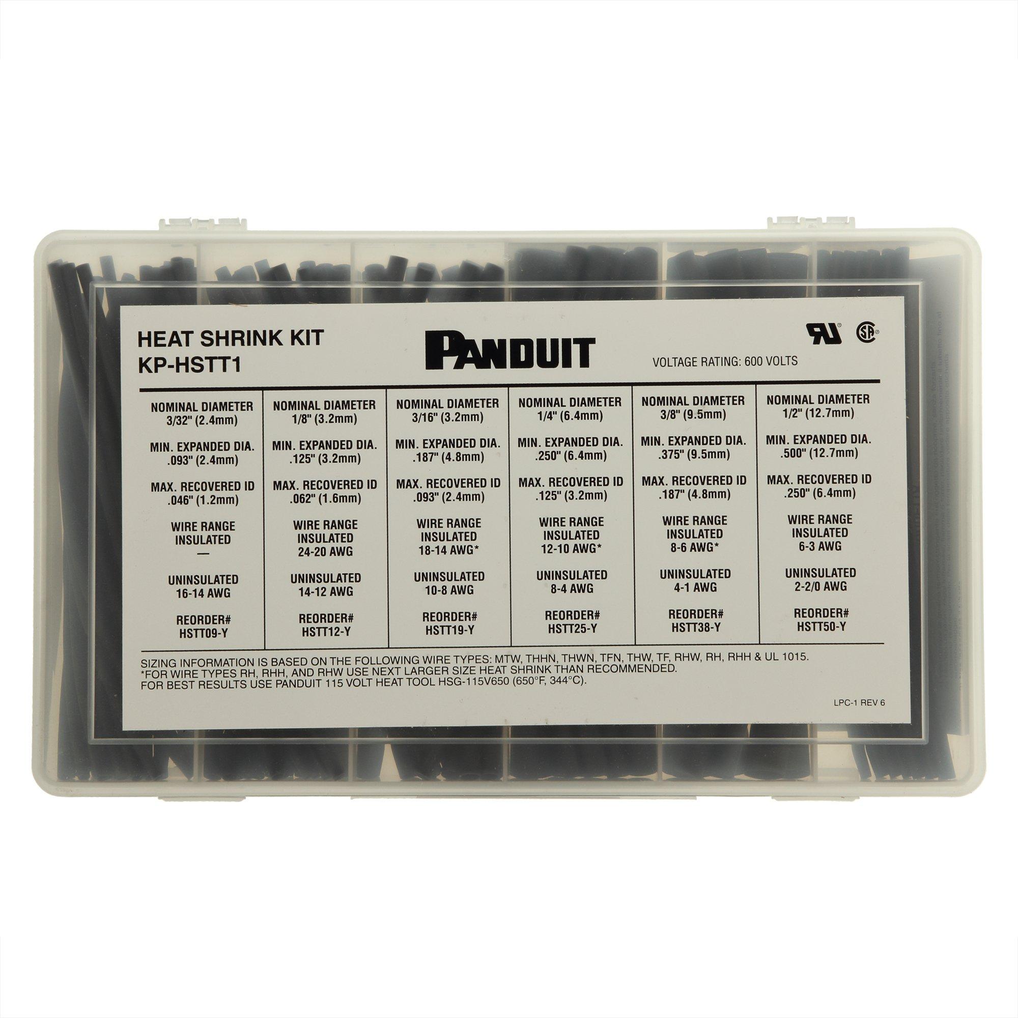 

Panduit KP-HSTT1 Cross Linked Polyolefin Heat Shrink Kit, Black