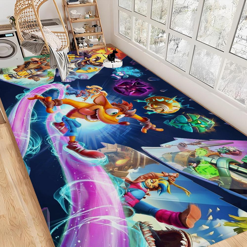 Video Game C-Crash B-Bandicoot Floor Mat INS Style Soft Bedroom Floor House Laundry Room Mat Anti-skid Household Carpets