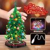 Christmas Tree Building Blocks with LED Light DIY Bricks Model Home Decor Christmas Gift for Kids
