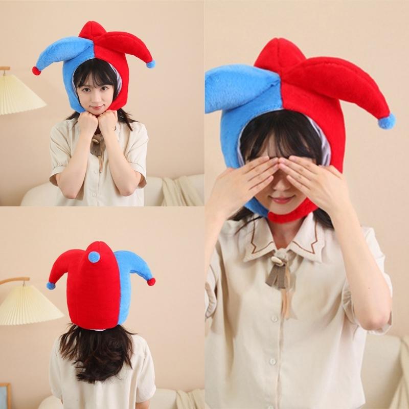Personality Accessory Hat Artistic Youth Hats Simple Street Hat Plush Clowns Hats for Halloween Costume